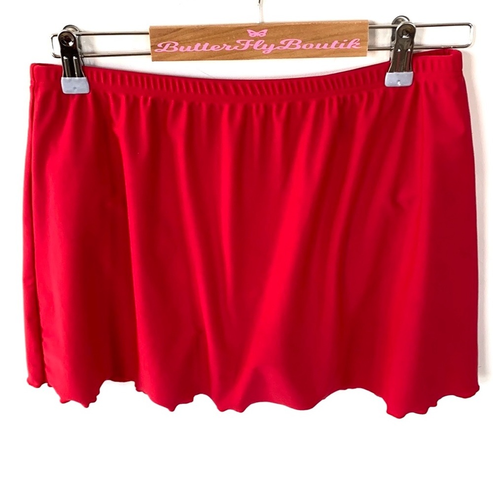 CHRISTINA Swimwear Skirted Bottom Size 3X Lipstick Red,‎ Size L (10/12)